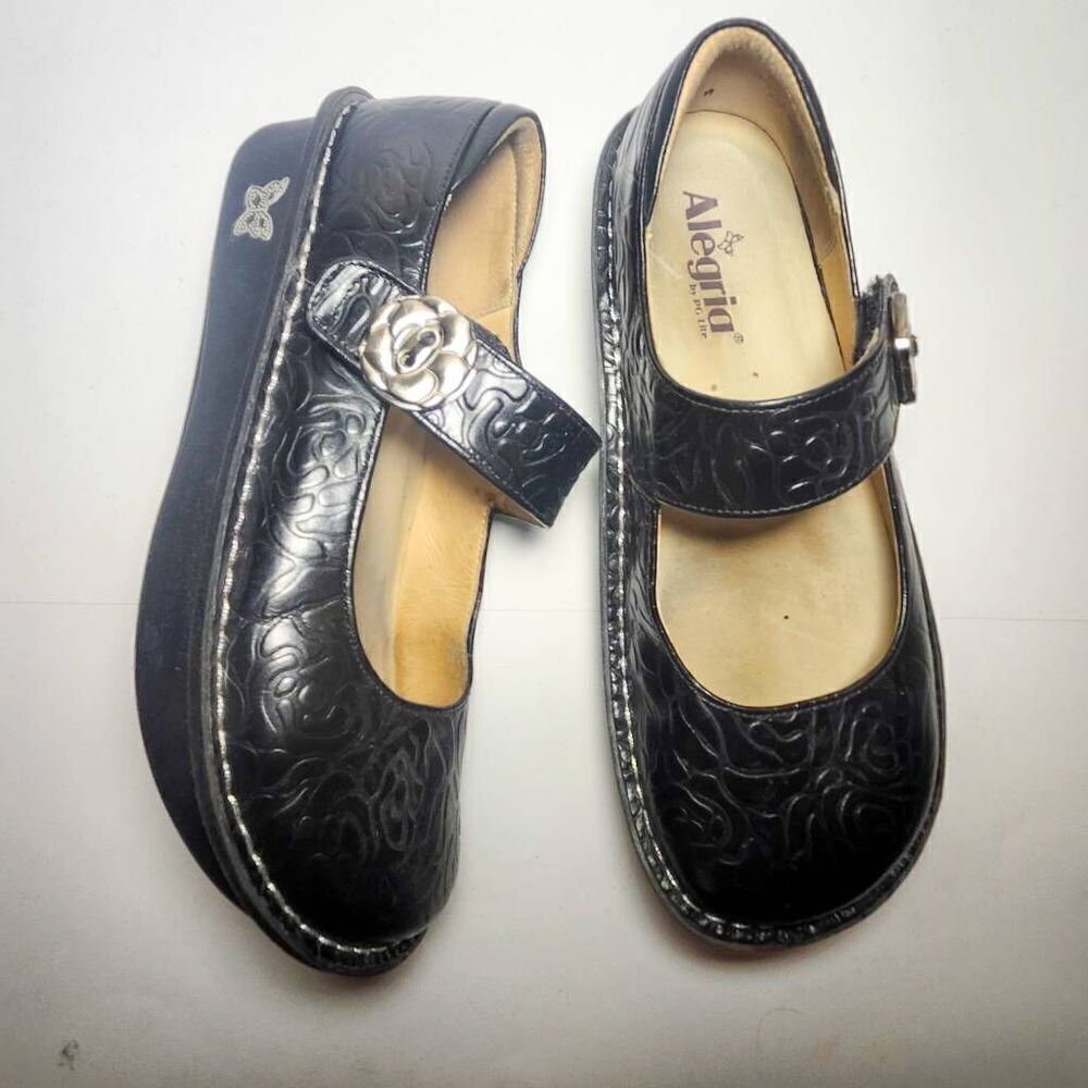 Alegria Mary Jane black leather shoes EUR 37